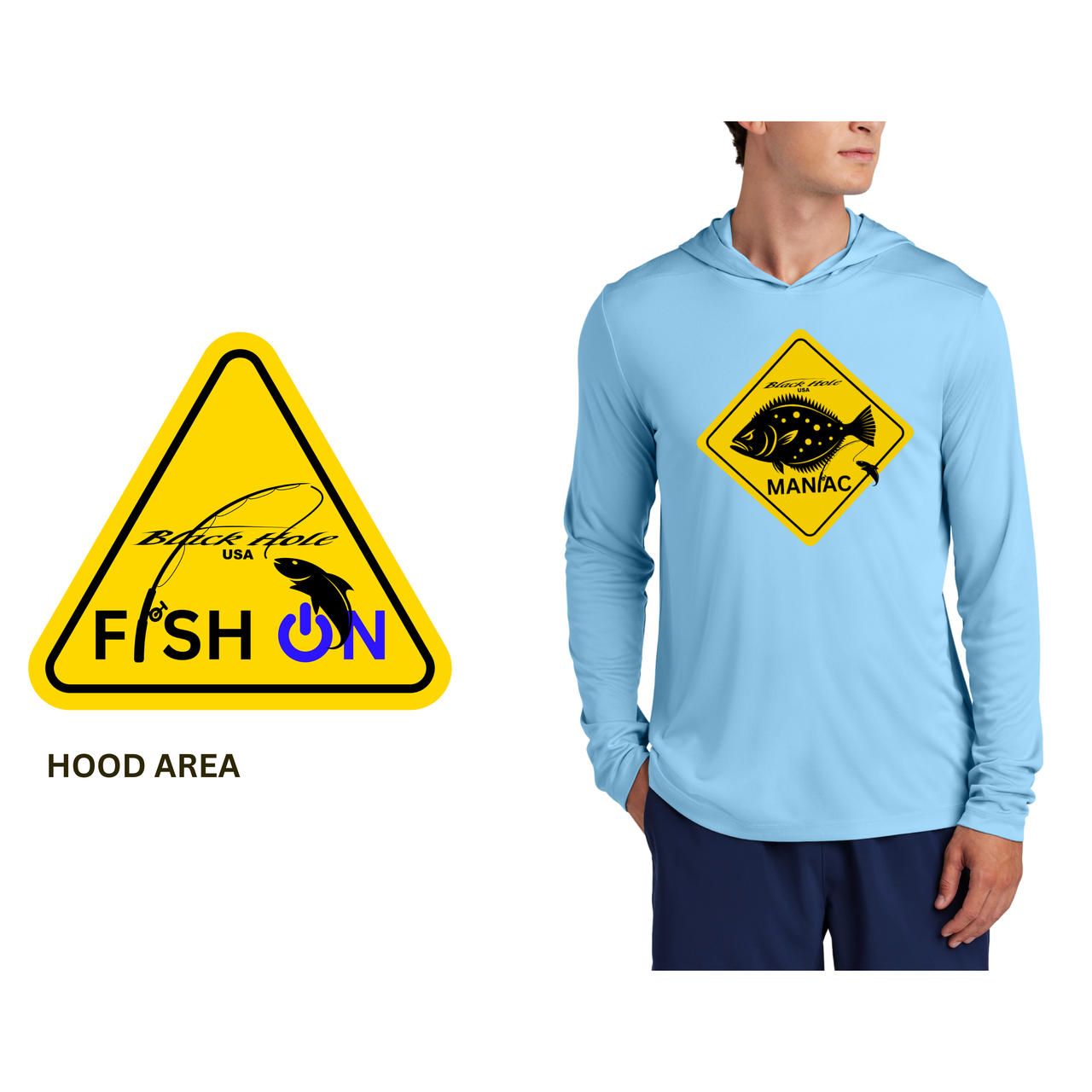 Maniac Series - Black Hole USA Long Sleeve Hoodie Posi-UV  Pro (UPF 50)