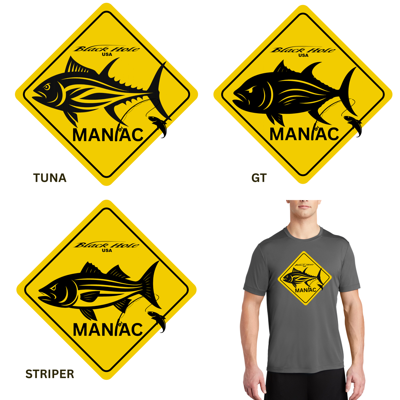 Maniac Series - Black Hole USA T-Shirt Posi-UV  Pro (UPF 50)