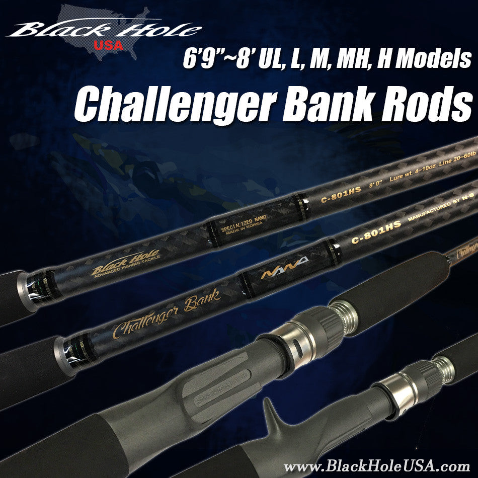 fishing rod combo black hole Mud 6'6" Ultralight 2-Piece Color Spinning Kits affordable setup designed to make your time on the water enjoyable from the first cast Black Hole USA Challenger Bank