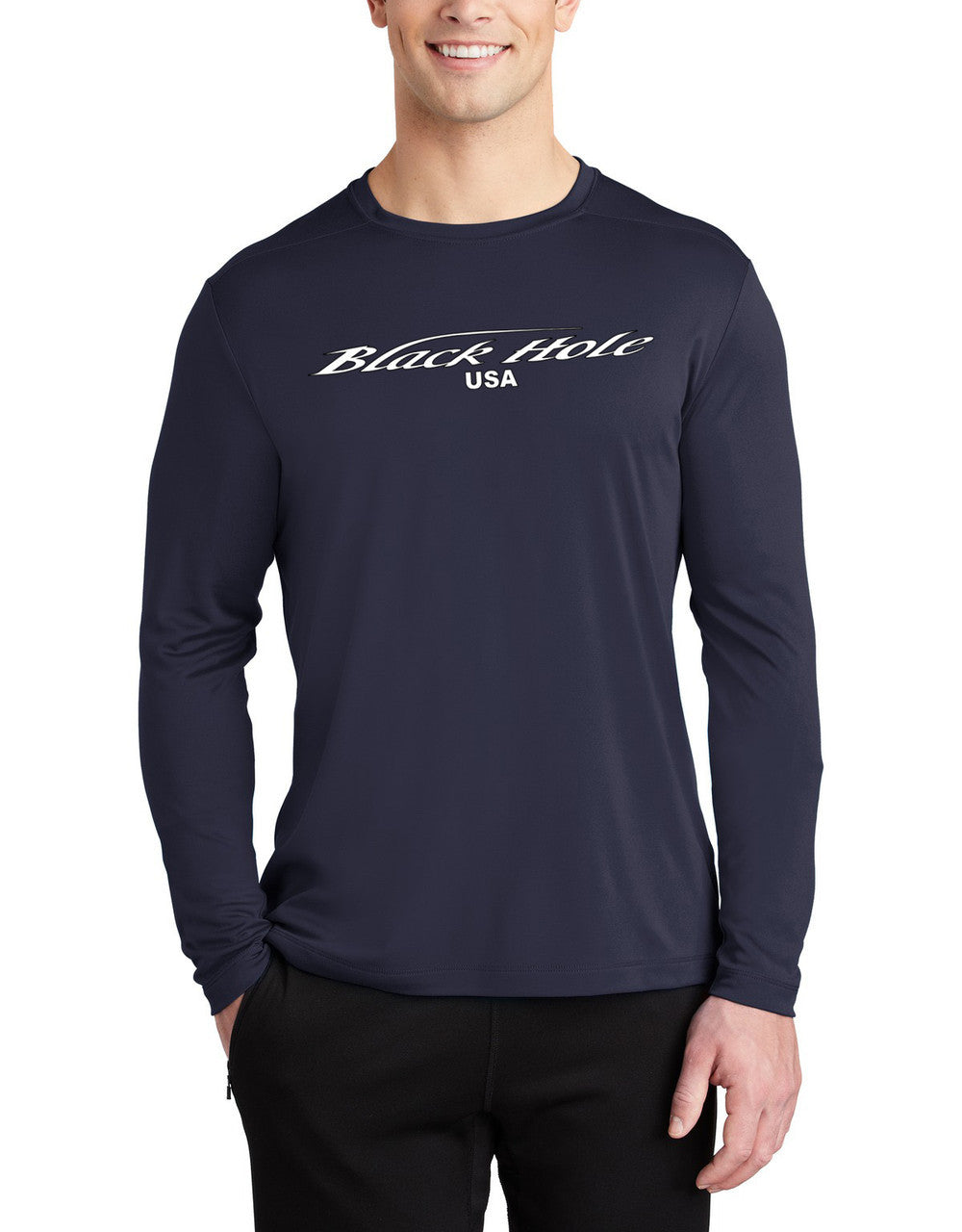 Black Hole Striped Bass USA Long Sleeve Shirt Posi-UV  Pro (UPF 50)