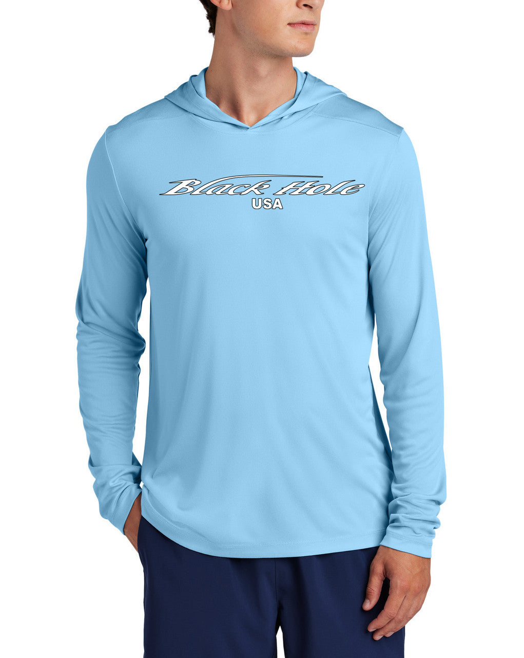 Black Hole Tuna USA Long Sleeve Hoodie Posi-UV  Pro (UPF 50)